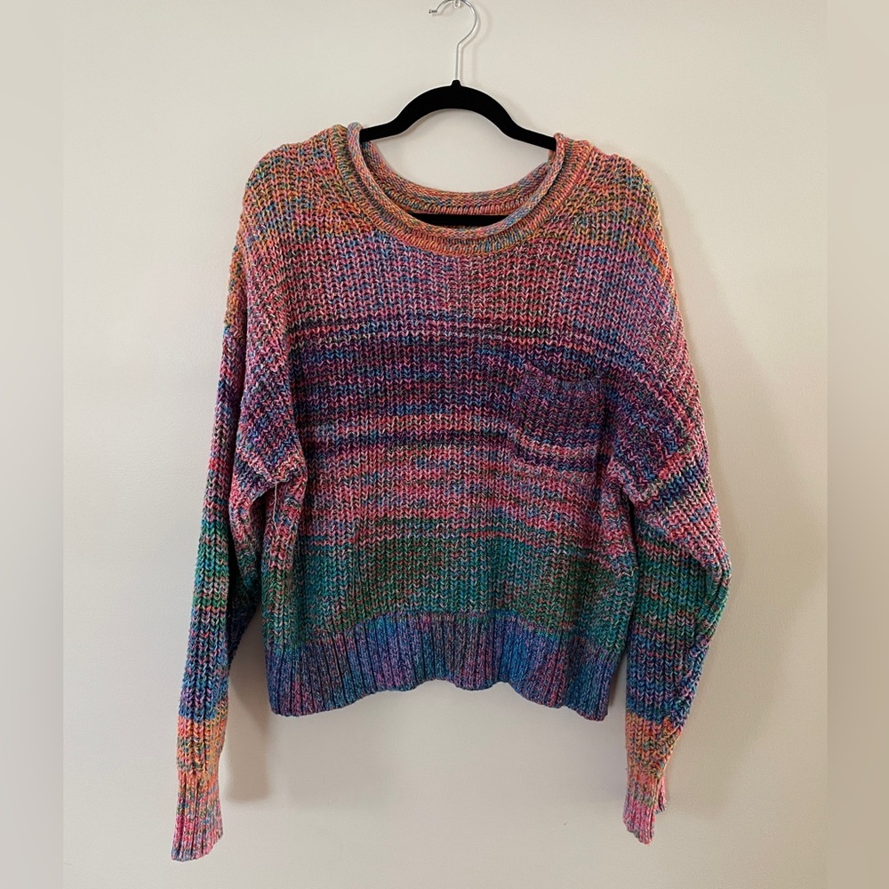 Gap rainbow rolled collar sweater